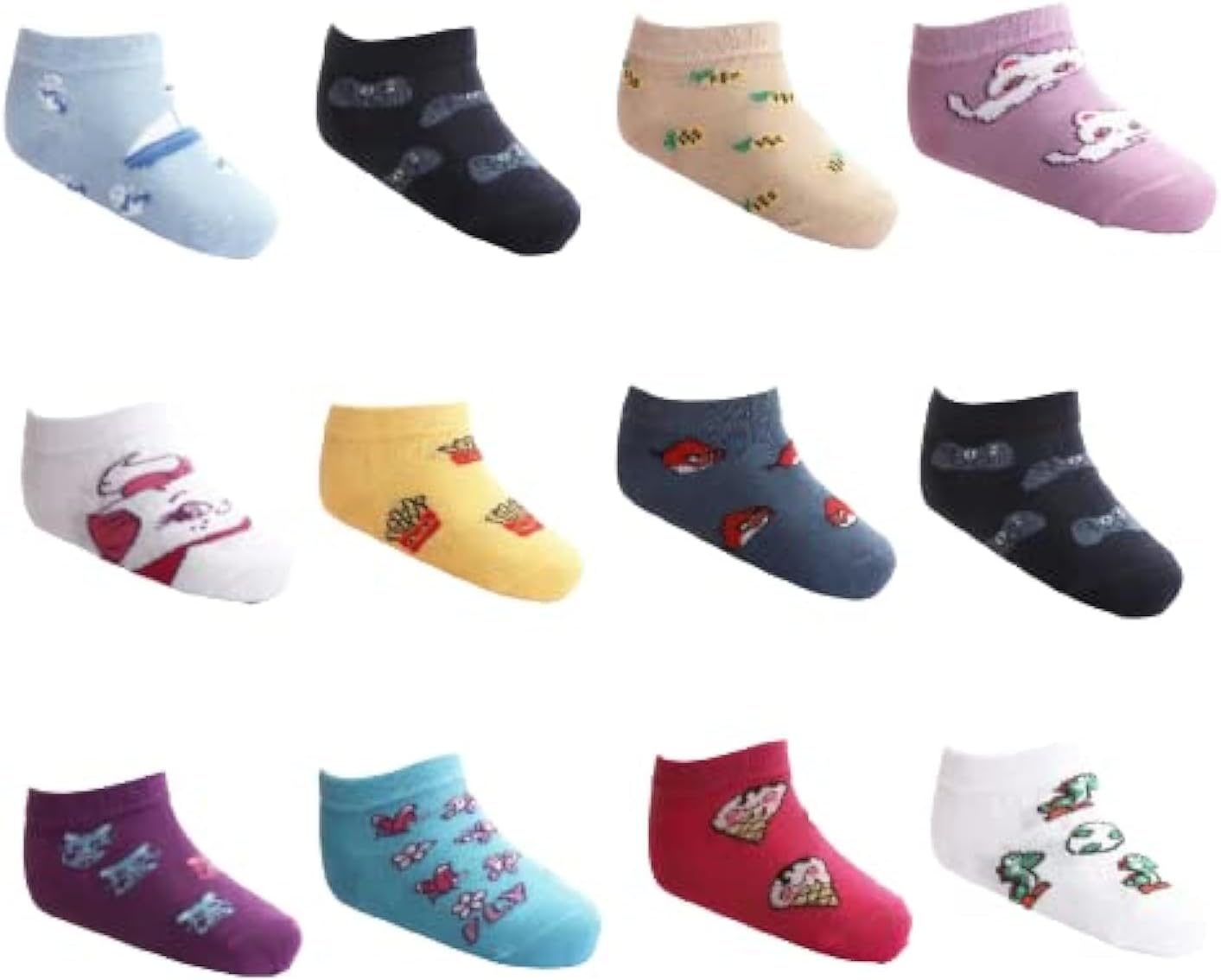 Pack of 12 Kids Socks (6-9 Year, May Vary)