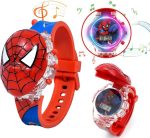 ⁦Matrix Kids Edition Spiderman with Lights & Music Digital Watch for Kids, Red, Free Size⁩ - الصورة ⁦2⁩