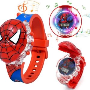 ⁦Matrix Kids Edition Spiderman with Lights & Music Digital Watch for Kids, Red, Free Size⁩ - الصورة ⁦2⁩