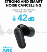 ⁦Soundcore P30i by Anker Noise Cancelling Earbuds, Strong and Smart Noise Cancelling, Powerful Bass, 45H Playtime, 2-in-1 Case and Phone Stand, IP54, Wireless Earbuds, Bluetooth 5.4 (Black)⁩ - الصورة ⁦6⁩