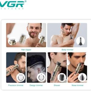 Vgr V-109 Waterproof Ipx6 6 In 1 Professional Set Hair Beard Trimmer Clipper Shaver Nose Trimmer Mesin Gunting Rambut 11 Vgr V-109 Waterproof Ipx6 6 In 1 Professional Set Hair Beard Trimmer Clipper Shaver Nose Trimmer Mesin Gunting Rambut - الصورة 5