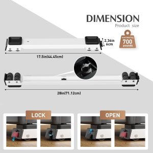 ⁦EWX Heavy Duty Appliance Rollers, Fourth Generation Extendable Appliance Rollers Adjustable Base For Washer and Dryer, Easily Move Washing Machine, Furniture,Refrigerators,Wine cooler⁩ - الصورة ⁦2⁩