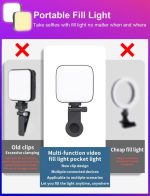 ⁦Cason Selfie Light for Mobile - Dimmable 3000-9900K Ring Light for Phone, Rechargeable LED Camera Light for Video Shooting, Laptop Light for Video Conferences (White, Warm Light)⁩ - الصورة ⁦2⁩