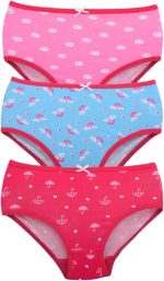 ⁦Karma Pack of 3 Girls' Printed Cotton Panties Underwear⁩ - الصورة ⁦3⁩