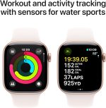 ⁦Apple Watch Series 10 GPS 42 mm Smartwatch with Rose Gold Aluminium Case with Light Blush Sport Band - S/M. Fitness Tracker, ECG App, Always-On Retina Display, Water Resistant⁩ - الصورة ⁦4⁩