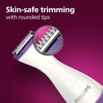 ⁦Philips Essential Bikini Trimmer. Trim. Shave & Style. Mini Shaving Head Included. Portable. Battery, Brt38315. 2 Years Warranty, Whitepurple⁩ - الصورة ⁦2⁩