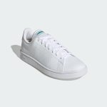 ⁦Adidas Grand Court Base Faux Leather Contrast-Stripe Back-Logo Low-Top Lace-Up Tennis Sneakers for Men - Ftwr White and Core Black, 46 2/3⁩ - الصورة ⁦5⁩
