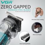 ⁦VGR Beard Trimmer Men Rechargeable Kit via USB-C All in One Grooming 180 Min Battery IPX6 Waterproof Cordless Hair Clippers - Male Electric Shaver Razor for Face Ear Nose Head Body Groomer 6 in 1⁩ - الصورة ⁦3⁩