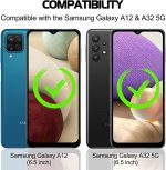 ⁦SUKER [2-Pack] for Samsung Galaxy A12/A32 5G Privacy Screen Protector, Anti-Spy 9H Hardness Anti-Scratch Bubble Free Tempered Glass Screen Protector for Galaxy A12/A32 5G 6.5 inch (Black)⁩ - الصورة ⁦2⁩