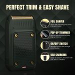 ⁦Vgr V-353 Professional Ultra Thin Electric Shaver - Rechargeable Razor For Face Care, Beard Trimmer With Reciprocating Blade, USB Travel Shaver For Men - Green⁩ - الصورة ⁦2⁩