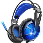 ABKONCORE B58ABKONCORE B581 USB Gaming Headset with 7.1 Surround Sound, PC Headset with Noise Cancelling Microphone, LED Light Headphones for PC, Laptop