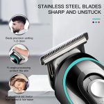 ⁦VGR V-055 Professional Cordless Beard Hair Trimmer Kit Wireless Hair Grooming Trimmers with 4 Guide Combs Brush USB Cord for Men, Family or Pets Rechargeable Li-ion Battery 120 mins Runtime - Black⁩ - الصورة ⁦4⁩