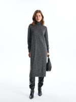 ⁦LC WAIKIKI Women Turtleneck Plain Long Sleeve Oversize Knitwear Dress⁩ - الصورة ⁦2⁩