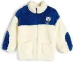 KOTON Baby boys Shearling High Neck Zipper Closure Applique Detail Color Block Sweatshirt