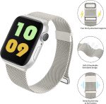⁦YILED Metal Band for Apple Watch 45mm 44mm 42mm 41mm 40mm 38mm, Milanese Loop Magnetic Stainless Steel Mesh Strap for iWatch Series 8/7/SE/6/5/4/3/2/1⁩ - الصورة ⁦2⁩