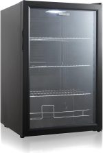 ⁦Heinrichs, Mini Fridge with Glass Door, Compact and Quiet: 41 dB, LED Interior Lighting, Perfect for Office, 5 to 18 °C, Black (115 Litres/4 Shelves/41 db) [Energy Class E] (115)⁩ - الصورة ⁦6⁩