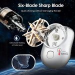 ⁦Electric Shaver for Women and Men, Portable Mini Shaver, Pocket Size Hair Removal Electric Shaver, USB Rechargeable Shaver (green-green)⁩ - الصورة ⁦2⁩