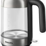Philips Series 5000 Glass Kettle Stainless Steel, Crystal 2200W 1.7L, Mid Entry Glass Kettle Light Status Indicator Hd9339/81 - International warranty