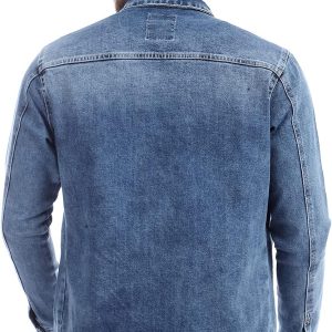 ⁦Andora Mens Full Buttoned Casual Denim Jacket⁩ - الصورة ⁦4⁩