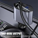 ⁦Retractable Car Charger, 120 W Retractable Cigarette Lighter, Car Charger Cigarette Lighter, Car Plug⁩ - الصورة ⁦6⁩