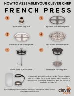⁦Clever chef french press coffee maker, maximum flavor coffee brewer with superior filtration, 2 cup capacity, multi colors⁩ - الصورة ⁦7⁩
