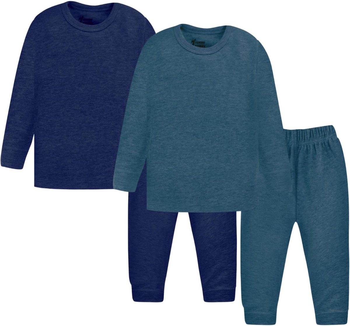 ⁦Funny Bunny Pack of 2 Cotton Thermal Pyjama Set, Long Sleeve T-Shirt and Pants for Baby⁩ - الصورة ⁦2⁩