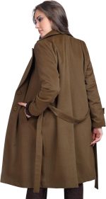 Fully Lined Classic Long Wool Coat With Belt - الصورة 4