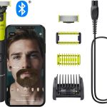 Authentic Philips OneBlade 360 with Connectivity, Electric Beard, Shaver and Body Trimmer with 360 Blades, 1x360 Blades, Adjustable Comb 5in1, 1x Body Kit (Model QP4631/30)