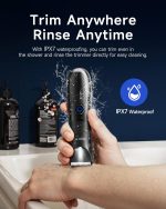 ⁦VIKICON Electric Body Trimmer and Shaver for Men, Body Groomer for Groin&Ball w/Light, Pubic Hair Trimmer Replaceable Ceramic Blade IPX7 Waterproof Wet/Dry, Lightweight Male Razor USB Type-C Charging⁩ - الصورة ⁦5⁩