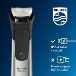 ⁦Philips Norelco Multi Groomer 23 Piece Men's Grooming Kit, Trimmer for Beard, Head, Body, and Face - Stainless Steel Precision. No Blade Oil Needed. MG9520/50⁩ - الصورة ⁦9⁩