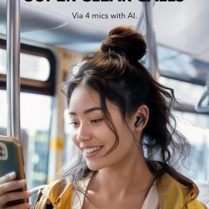 ⁦Soundcore P30i by Anker Noise Cancelling Earbuds, Strong and Smart Noise Cancelling, Powerful Bass, 45H Playtime, 2-in-1 Case and Phone Stand, IP54, Wireless Earbuds, Bluetooth 5.4 (Black)⁩ - الصورة ⁦2⁩