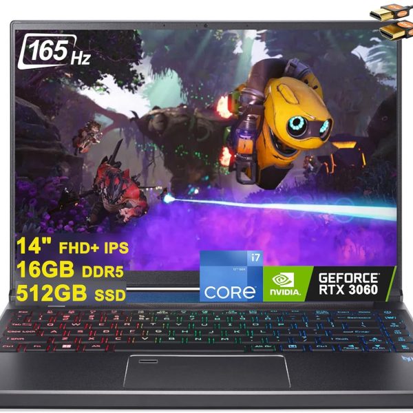 acer Predator Triton 300 SE 14 Gaming Laptop 14" FHD+ IPS 165Hz Intel 14-Core i7-12700H 16GB DDR5 512GB SSD GeForce RTX 3060 6GB RGB Backlit Fingerprint Thunderbolt Win11 Black + HDMI Cable