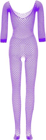 ⁦Babydoll Lingerie Women Sexy Bodysuit Fishnet Nightwear Underwear Sleepwear Pink Lingerie Bodysuit with Stockings⁩ - الصورة ⁦8⁩