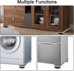 ⁦2Pcs Extendable Appliance Furniture Dolly Mobile Roller, Heavy Duty Adjustable Washing Machine Mobile Rolling Base, Metal Movable Bracket for Refrigerator Washing Machine Dryers Diswashers Base, Grey⁩ - الصورة ⁦6⁩