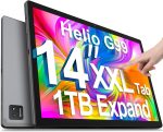 MESWAO 2025 Tablet 14 inch Android 14 Upgraded Large Tablets, 1920x1200 WUXGA Touch Screen, Helio G99 Octa-Core CPU, 6GB+128GB+1TB Expand, Wi-Fi 5, 12000mAh All-Day Battery Life, 5MP + 32MP Cameras