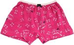 Skills Cotton Boxer Short Printed Cats For Girls-Fuchsia-2Years
