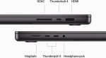 ⁦Apple 2023 MacBook Pro Laptop M3 Pro chip with 12‑core CPU, 18‑core GPU: Built for Apple Intelligence, 16.2-inch Liquid Retina XDR Display, 18GB Unified Memory, 512GB SSD Storage; Black; EN Keyboard⁩ - الصورة ⁦7⁩