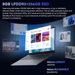 ⁦CHUWI 15.6" Laptop, 256GB LPDDR5 8GB SSD, Intel N100 (Beats N5095/N95, 3.4GHz), Windows 11 PC Laptop, 180° Aperture, FHD IPS 2K, WiFi6, BT 5.2, HDMI, USB 3.0, Type-C, RJ45⁩ - الصورة ⁦4⁩