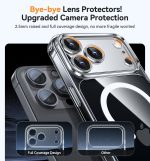 ⁦CANSHN Magnetic Compatible with iPhone 17 Pro Max Case Clear, Upgraded [Full Camera Protection] [Compatible with Magsafe] Non-Yellowing Protective Shockproof Bumper Phone Cover 6.9 Inch - Clear⁩ - الصورة ⁦2⁩