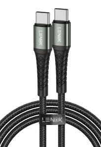 LENOK USB C Charger Cable 60W type C to type C Cable PD 3.0(4ft/1.2m), Compatible with iPhone 15/15 Pro/Samsung Galaxy S23/22/Z Fold/Z Flip/Google Pixel 7/MacBook Air iPad Pro/Mini iPad, etc. (1.2 M)