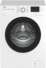 بيكو غسالة اوتوماتيك تحميل امامي - 7 كجم محرك عاكس برو سمارت (ضمان 10 سنوات) 1000 دورة في الدقيقة معالجة بالبخار شاشة LCD رقمية 15 برنامج تركي (ابيض باب اسود)، تعبئة أمامية