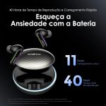 ⁦Oraimo SpaceBuds Hybrid (OTW-630), ANC True Wireless Earbuds, 4 Mic AI Noise Cancellation, 40-Hr Long Playtime, Type-C, Antibacterial Eartips, Waterproof: IPX4 – Space Grey (12 Month Warranty)⁩ - الصورة ⁦2⁩
