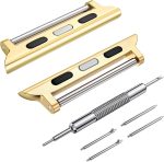 Wearlizer Watch Band Connector Compatible with Apple Watch Band Adapter, Replaceable Metal Connection Adapter with Replacement Tool for iWatch Ultra Series 8 7 6 5 4 3 2 1 22mm Width Straps
