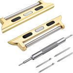 Wearlizer Watch Band Connector Compatible with Apple Watch Band Adapter, Replaceable Metal Connection Adapter with Replacement Tool for iWatch Ultra Series 8 7 6 5 4 3 2 1 22mm Width Straps