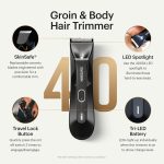 ⁦MANSCAPED® Electric Groin Hair Trimmer, The Lawn Mower™ 4.0, Replaceable SkinSafe™ Ceramic Blade Heads, Waterproof Wet / Dry Clippers, Rechargeable, Wireless Charging, Ultimate Male Hygiene Razor⁩ - الصورة ⁦2⁩