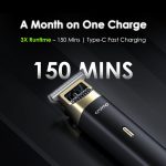 ⁦Oraimo BEARD & BODY Trimmer | balls friendly Skin Protected Blades | 150MIN RUN TIME | Self-Sharpening Blades | Travel Lock | Type-C Fast Charging (OPC-TR12)⁩ - الصورة ⁦4⁩