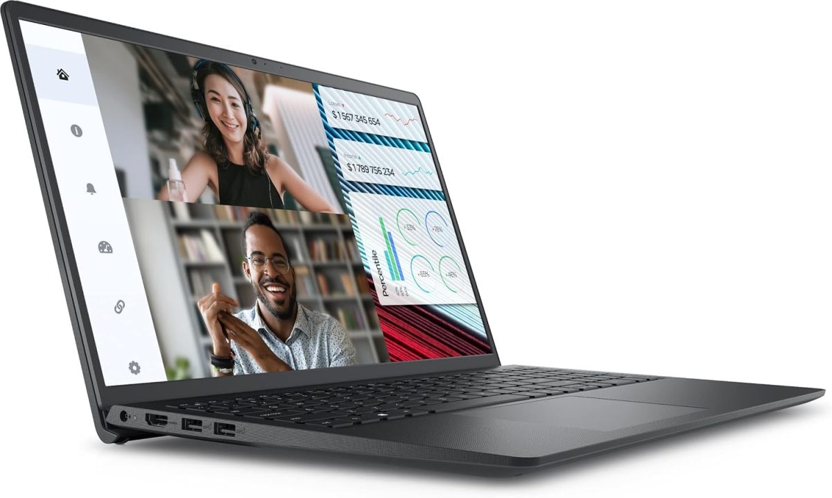 ⁦Dell Vostro 3520 Laptop - 12th Intel Core i5-1235U 10-Cores, 8GB RAM, 512GB SSD, Intel UHD Graphics, 15.6" FHD (1920 x 1080) 120Hz 250 nits Anti-Glare, FingerPrint, Ubuntu - Carbon Black⁩ - الصورة ⁦3⁩