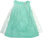 Access Kids Tulle Sleeveless Dress For Girls-Mint Green-9-12Month