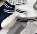 ⁦Trendora Cotton Blend Ankle Socks, Mixed Colors, Regular Size, 5 Pairs With 1 Gift, Casual Wear, Machine Washable⁩ - الصورة ⁦3⁩