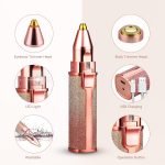 ⁦Ckeyin Rechargeable Eyebrow Hair Remover USB Rechargeable 2 in 1 Painless-Precision Eyebrow Trimmer Eyebrow Razor Tool with Built-in LED Light Facial Trimmer for Nose, Lips,Body⁩ - الصورة ⁦4⁩